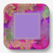 borden van Paars, paars en goudmarmer Papieren Bordje (Voorkant)
