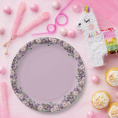 Borden van Paars Roos Papieren Bordje (Feest)