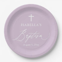 Borden van Paarse White Cross Girl Baptism Party