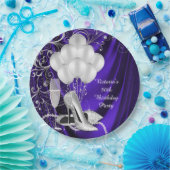 Borden van Paarse zilverschoen Papieren Bordje (Feest)