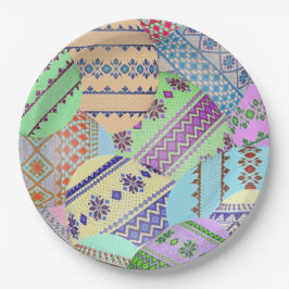 Borden van paaspapier uit Oekraïne (Pysanky) Papieren Bordje