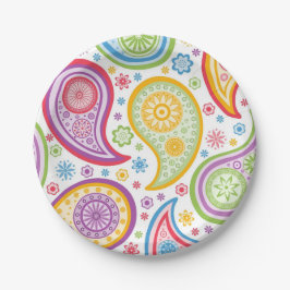 Borden van Paisley Heaven Colorful Paper Party Papieren Bordje