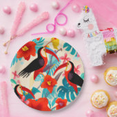 Borden van papierfeesten met tropische Toucans Papieren Bordje (Feest)