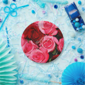 Borden van partijen bij rozen, roze en rood papier papieren bordje (Feest)