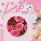 Borden van partijen bij rozen, roze en rood papier papieren bordje (Feest)