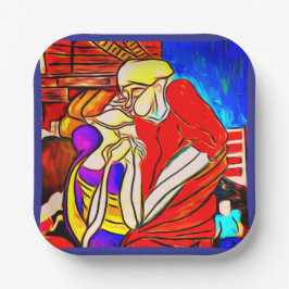 Borden van partijen papieren bordje