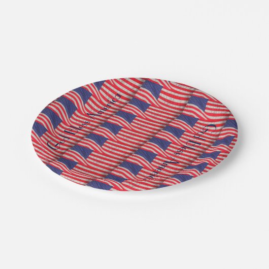 Borden van patriottisch papier, godslasterlijk Ame Papieren Bordje (Gekanteld)