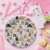 Borden van patriottisch Sheltie Shetland Sheepdog Papieren Bordje (Feest)