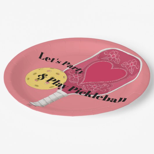 Borden van Pickleball Party Papieren Bordje (Gekanteld)