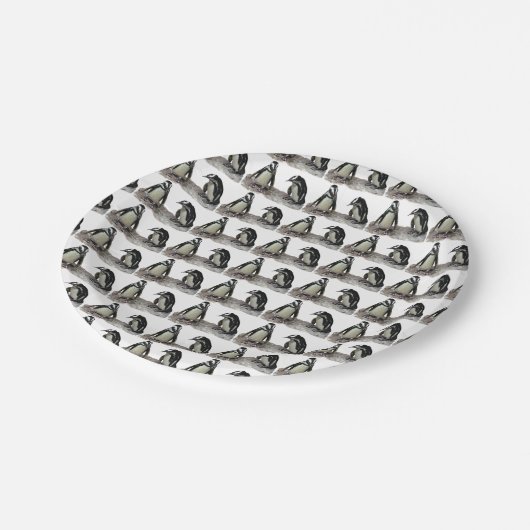 Borden van pinguïnpapier papieren bordje (Gekanteld)