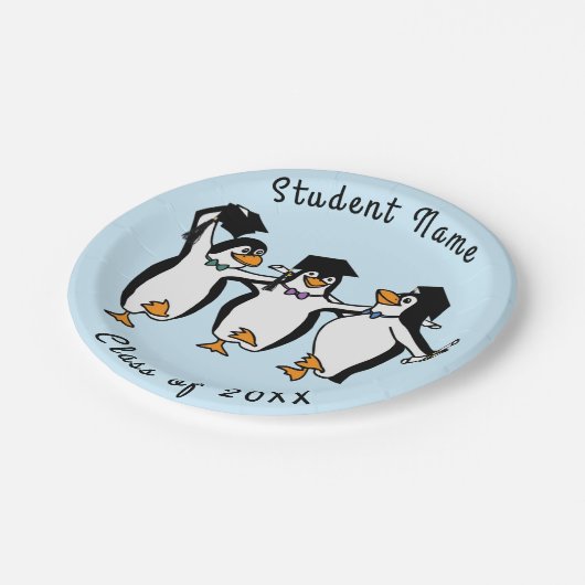 Borden van pinguïns papieren bordje (Gekanteld)