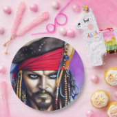 Borden van piraatpapier papieren bordje (Feest)