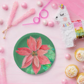 Borden van Poinsettia-partij Papieren Bordje (Feest)