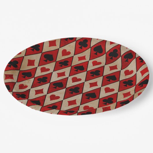 Borden van pokerpartij papieren bordje (Gekanteld)