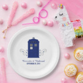 Borden van politiebox Weddenschap v3 Papieren Bordje (Feest)