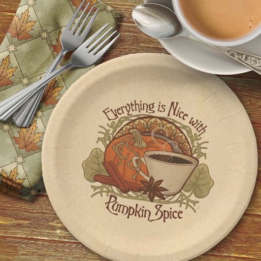 Borden van Pumpkin Spice Coffee Party Papieren Bordje
