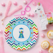 Borden van Rainbow Chevron Gumball Papieren Bordje (Feest)