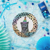 Borden van regenboogluipaard papieren bordje (Feest)