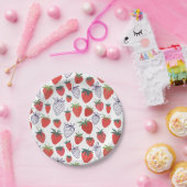 Borden van rode aardbeienbessen papieren bordje (Feest)