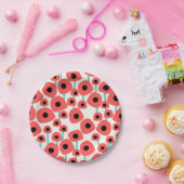 Borden van rode paprika's papieren bordje (Feest)