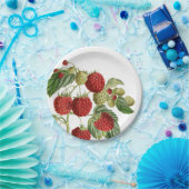 Borden van rood frambozenpapier voor botanische vo papieren bordje (Feest)