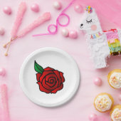 Borden van rood rozenpapier papieren bordje (Feest)