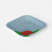 Borden van rood rozenpapier papieren bordje (Gebogen)