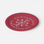 Borden van rood sneeuwvlokpapier papieren bordje (Gekanteld)