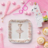Borden van roze en zoete ballerina papieren bordje (Feest)