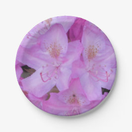 Borden van roze Floral Paper Papieren Bordje