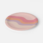 Borden van roze gegolfd papier voor roovy Retro Vi Papieren Bordje (Gekanteld)