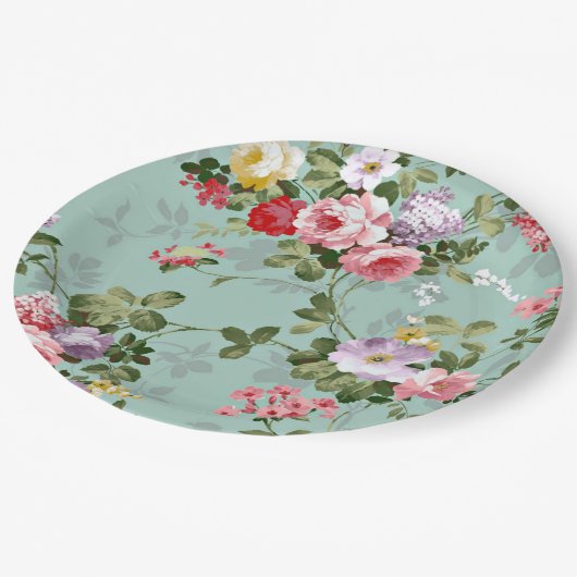 Borden van roze rozenpapier papieren bordje (Gekanteld)