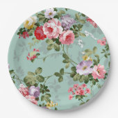 Borden van  roze rozenpapier papieren bordje (Voorkant)