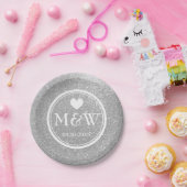 Borden van Sparkly Silver Glitter voor bruiloft Papieren Bordje (Feest)