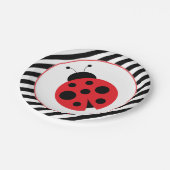 Borden van striped Ladybug Party Papieren Bordje (Gekanteld)