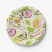 Borden van thee- en fruitpapier papieren bordje (Voorkant)