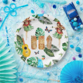 Borden van Tiki-partij Papieren Bordje (Feest)