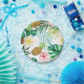 Borden van tropisch anananas met handpalmen papieren bordje (Feest)