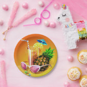 Borden van tropisch Drink Papieren Bordje (Feest)