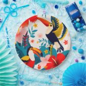 Borden van Tropisch papier Papieren Bordje (Feest)