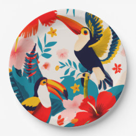 Borden van Tropisch papier Papieren Bordje