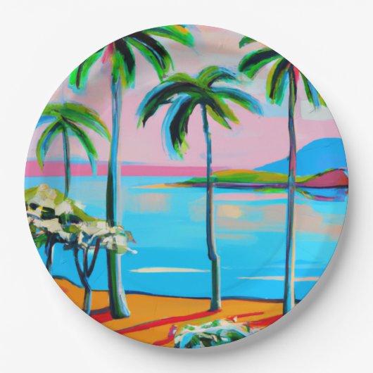 Borden van Tropisch papier Papieren Bordje (Voorkant)