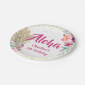 Borden van tropisch roze goudananas papieren bordje (Gekanteld)