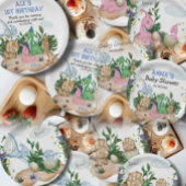 Borden van tropisch woud-dinosaurussen, Baby showe Papieren Bordje