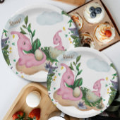 Borden van tropisch woud-dinosaurussen, Baby showe Papieren Bordje