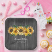 Borden van trouwe zonnebloembindpapier papieren bordje (Feest)