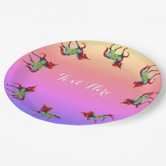 Borden van Unicorn Paper Papieren Bordje (Gekanteld)