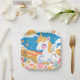Borden van Unicorn Paper Papieren Bordje