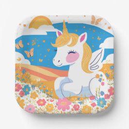 Borden van Unicorn Paper Papieren Bordje