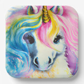 Borden van Unicorn Paper Papieren Bordje (Voorkant)